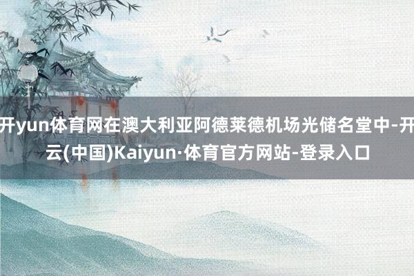 开yun体育网在澳大利亚阿德莱德机场光储名堂中-开云(中国)Kaiyun·体育官方网站-登录入口