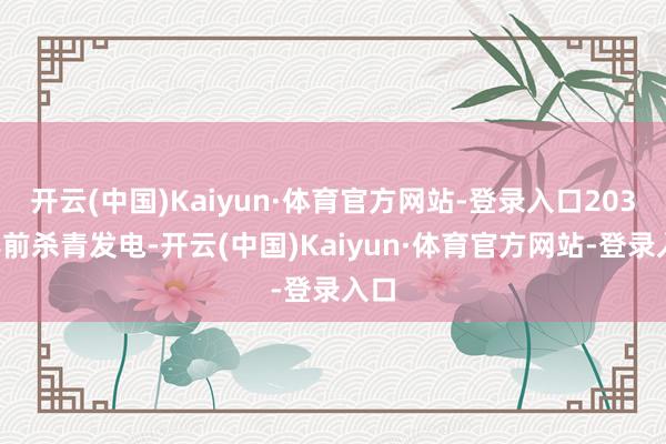 开云(中国)Kaiyun·体育官方网站-登录入口2030年前杀青发电-开云(中国)Kaiyun·体育官方网站-登录入口