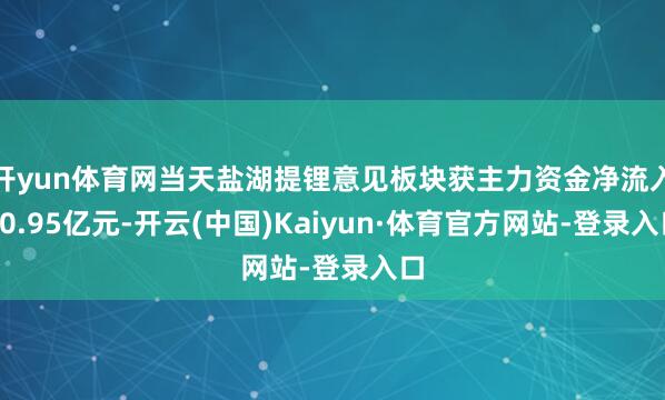 开yun体育网当天盐湖提锂意见板块获主力资金净流入20.95亿元-开云(中国)Kaiyun·体育官方网站-登录入口