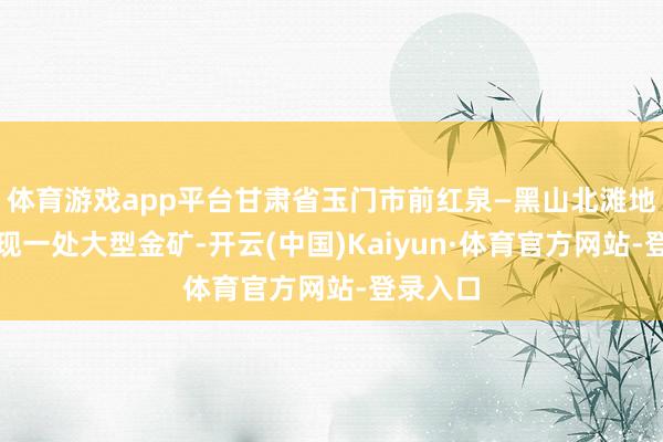 体育游戏app平台甘肃省玉门市前红泉—黑山北滩地区新发现一处大型金矿-开云(中国)Kaiyun·体育官方网站-登录入口