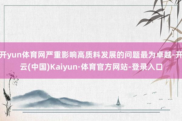 开yun体育网严重影响高质料发展的问题最为卓越-开云(中国)Kaiyun·体育官方网站-登录入口